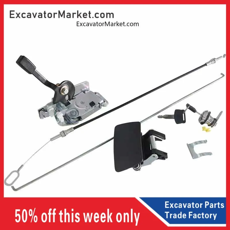 

For excavator Excavator cab door lock outer handle lock block lock cable cylinder key for Hitachi ZAX60/70