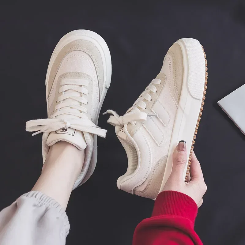 Scarpe di tela con suola spessa per donna Sneakers da donna a righe scarpe vulcanizzate con punta tonda scarpe da ginnastica da Tennis Casual da donna