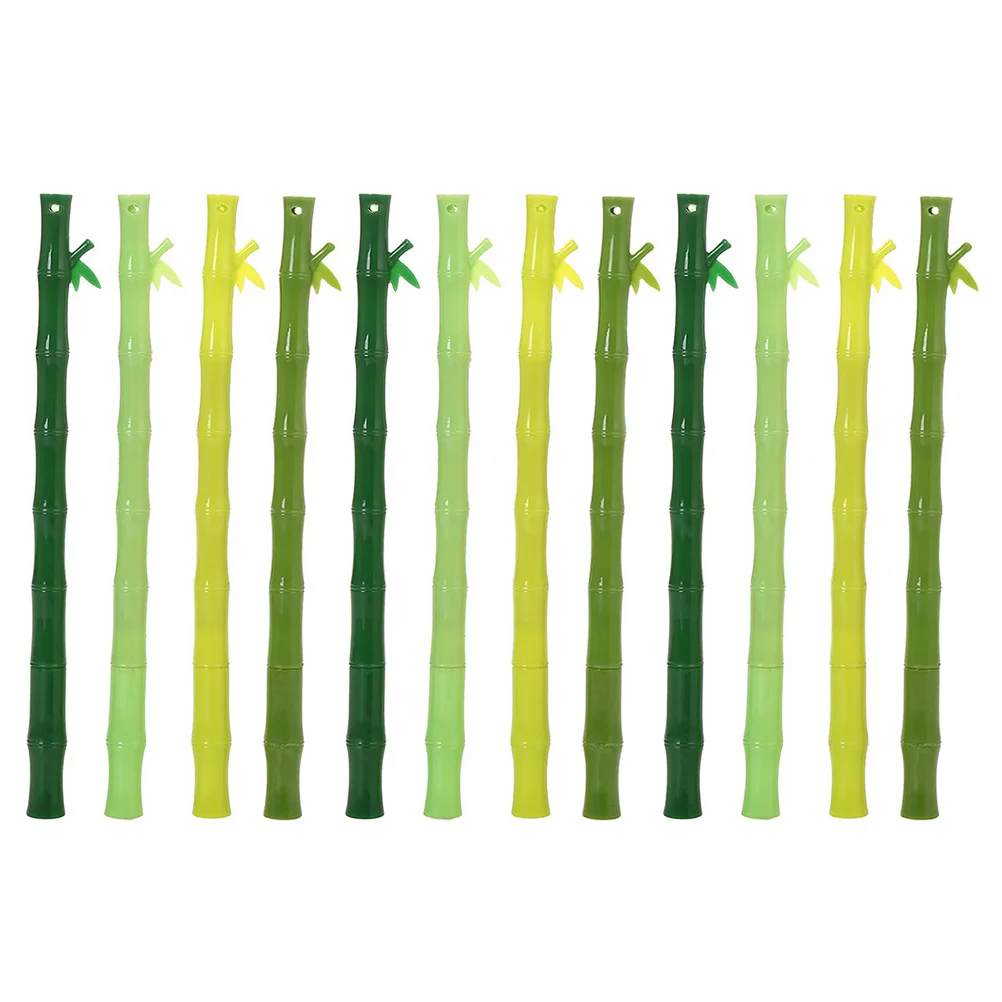 

12Pcs Simulation Bamboo-Joint Decor Pens Fine Workmanship Writing Office Sign Pen Gift