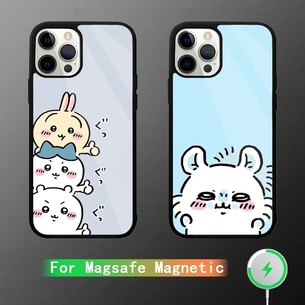 Cute Cartoon C-ChiikawaS Phone Case For iPhone 15,14,13,12,11,Plus,Pro,Max Mini Magsafe Magnetic Wireless Charging