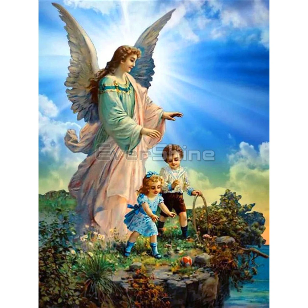 Angel Religion DIY Embroidery 11CT Cross Stitch Kits Needlework Craft Set Cotton Thread Printed Canvas Home Decoration    Sell