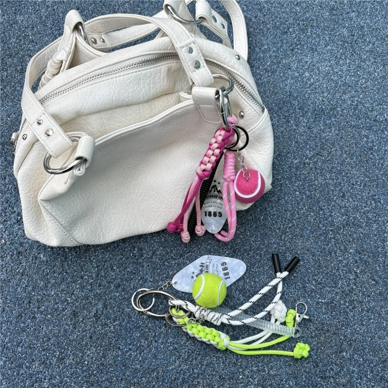 

Fashion Tennis Keychain Sports Bag Charm with Rope, Keychain Charm Set for Backpack Tote Purse, Aesthetic Sport Accessories Gift