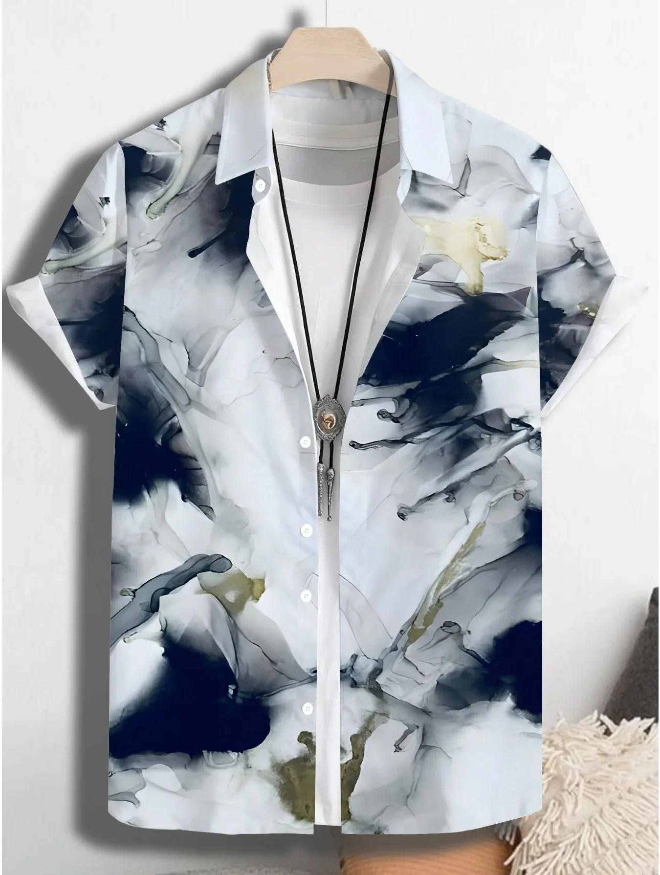 

Men's 2026 Summer Casual Hawaiian Shirt Man Women Short Sleeve Stylish Beach Party Print Vacation Wear