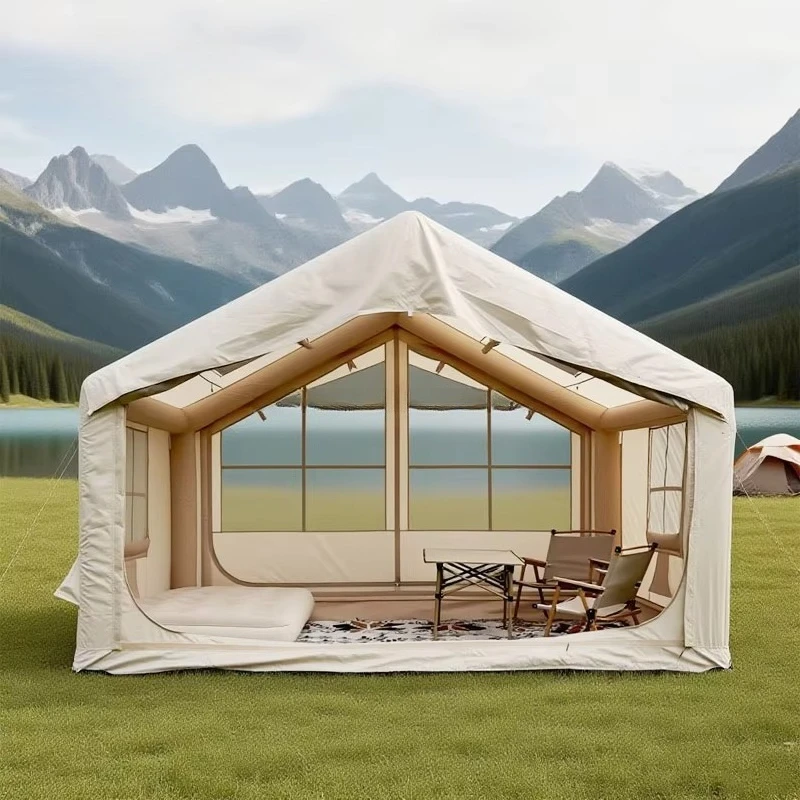 

3*2.5m Oxford Inflatable Tent for Family Outdoor Camping Four-season Waterproof Large One Bedroom Living Room No Assembly