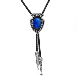 European and American Fashion Retro Indian Spear Stone Inlaid Men and Women Bolo Tie