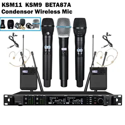 Leicozic Condensor Microphone KSM11 500/600/900Mhz Professional Microphone Wireless Microfone 2 Channel Microfono Stage Audio