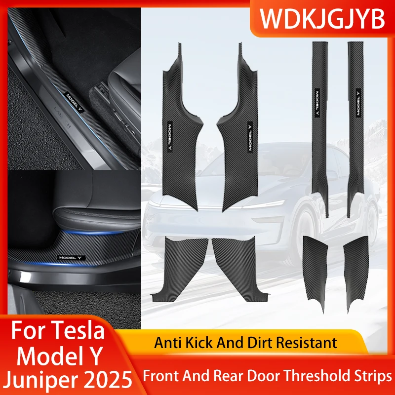 

For New Tesla Model Y Juniper 2025 Front And Rear Door ABS Anti Scratch And Dirt Resistant Threshold Strips Interior Accessories