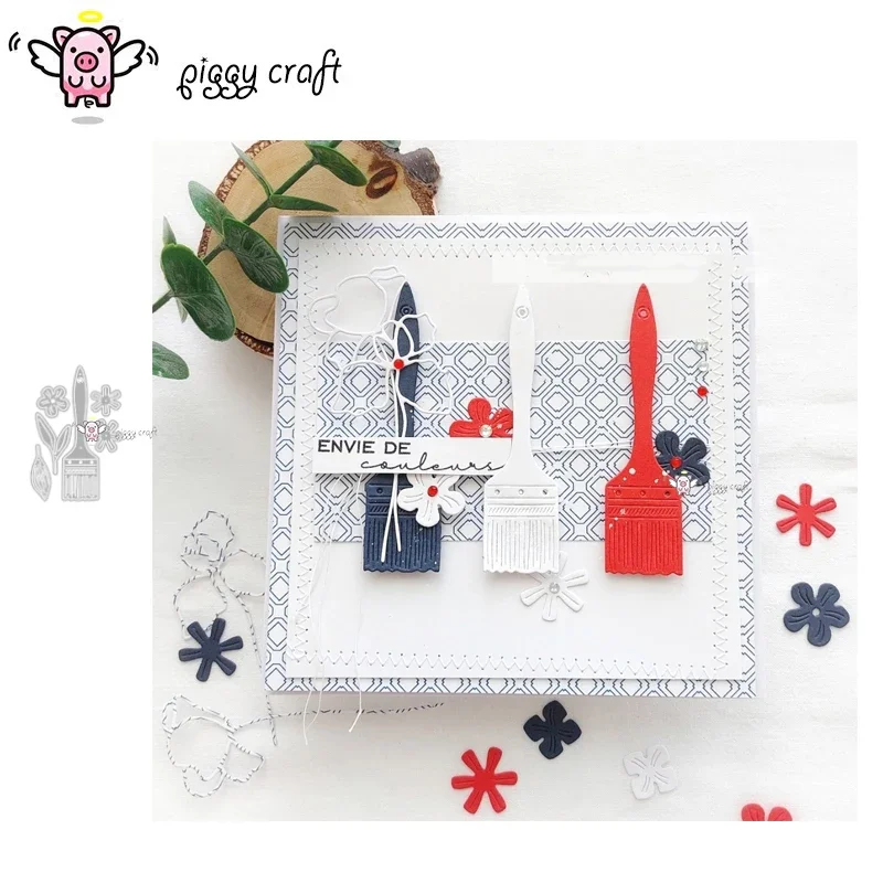 1pc Piggy Craft metal cutting dies cut die mold Paint doodle brush Scrapbook paper craft mold blade punch stencils dies