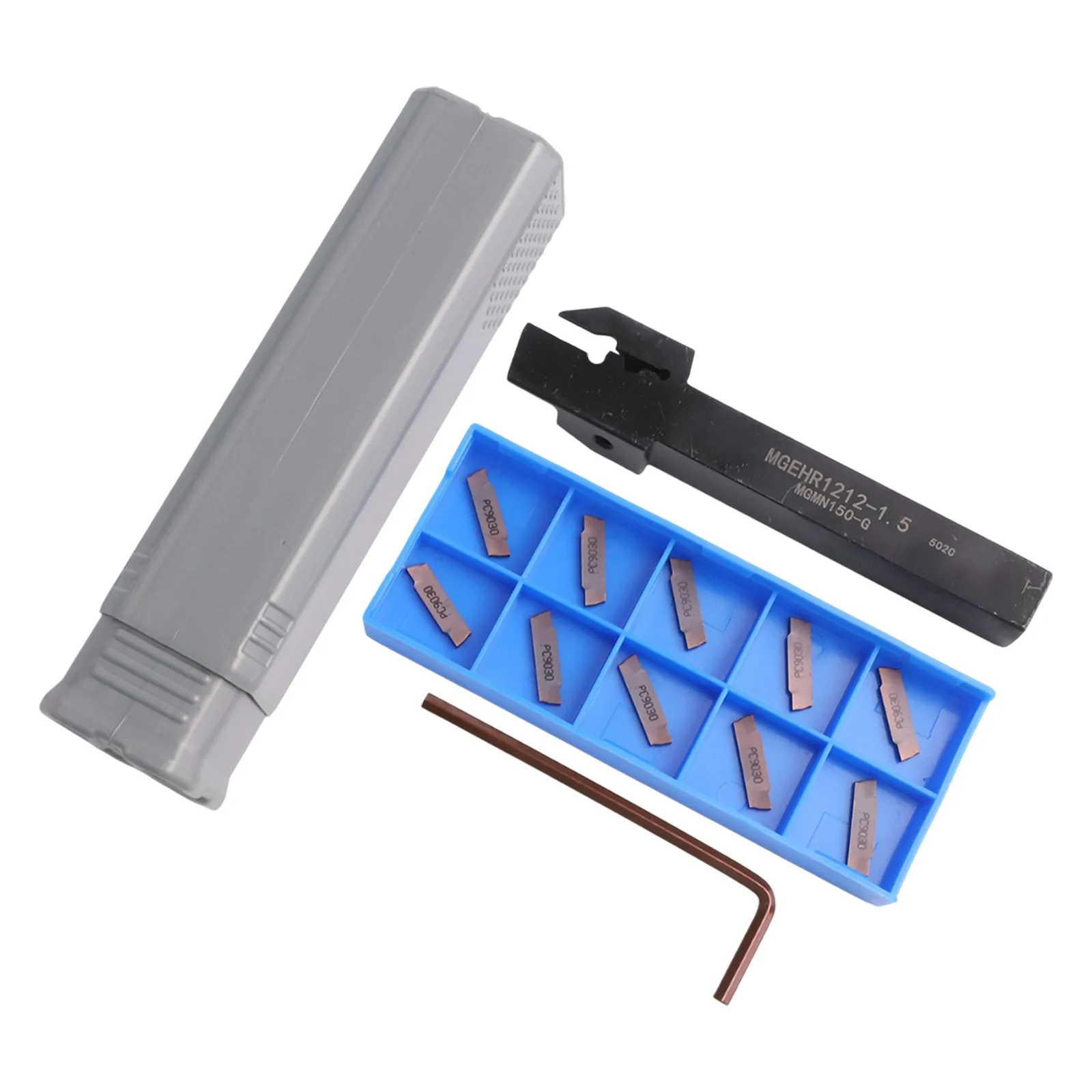 

CNC Lathe Cutting Set MGEHR1212 1 5 Tool Holder + Ten MGMN150G Carbide Inserts Designed for Grooving Efficiency
