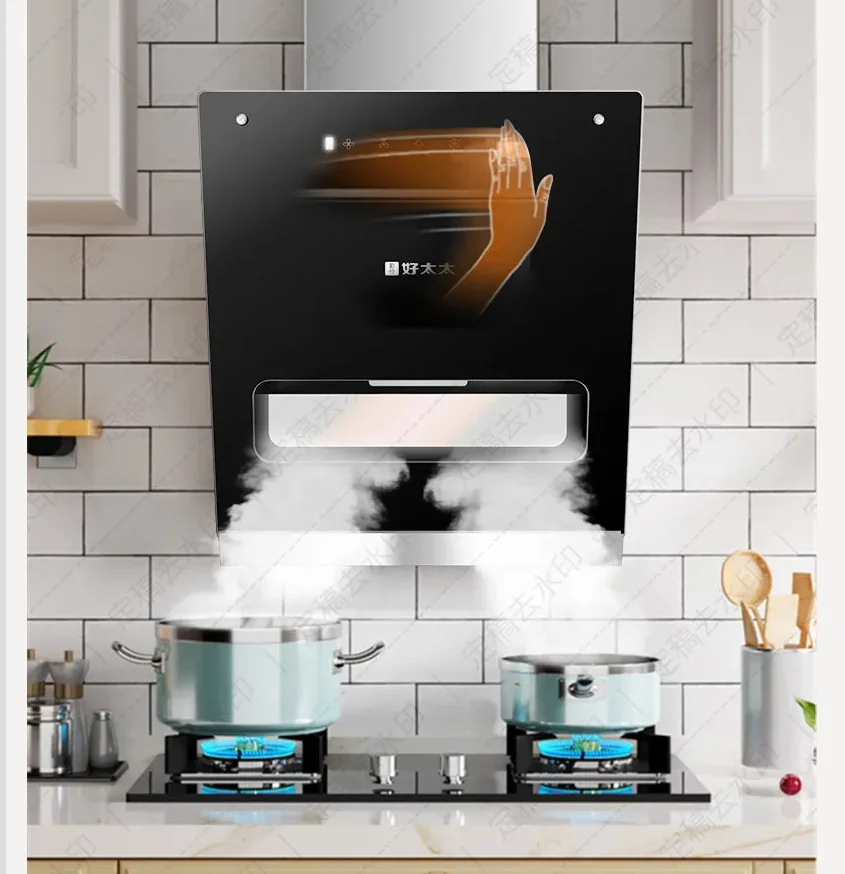 220V Powerful Range Hood Small Kitchen Extractor Non Drilling Apartment Cooker Hood WDC