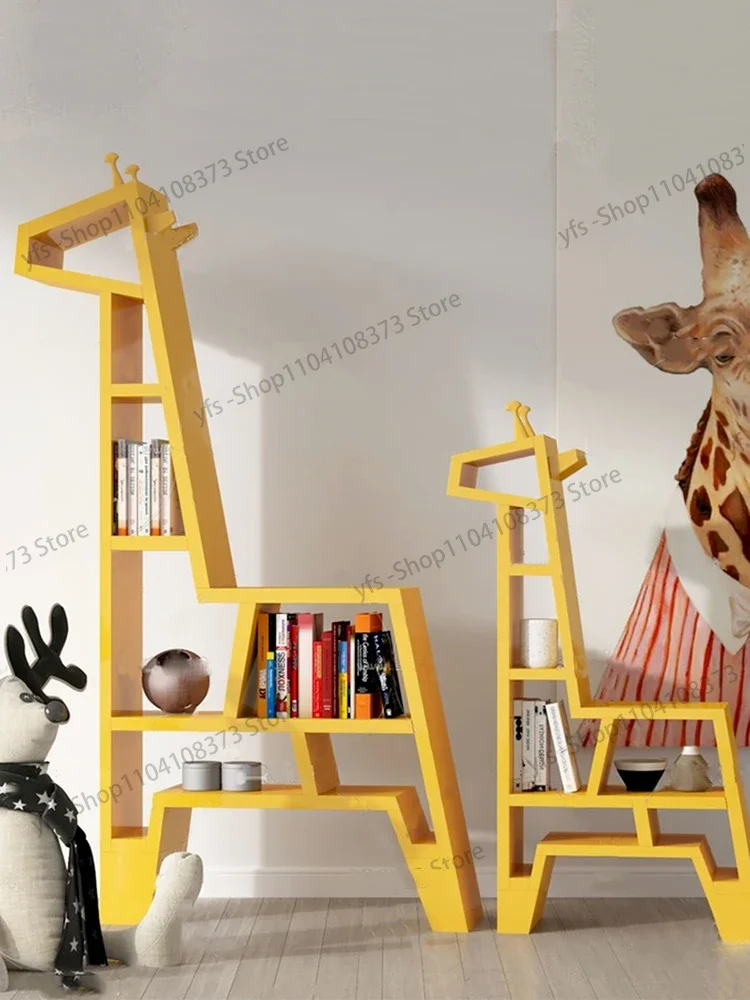 Creative Bookshelf Giraffe Animal Shaping Shelf Children's Room Storage Shelf Display Shelf Study Animal Floor