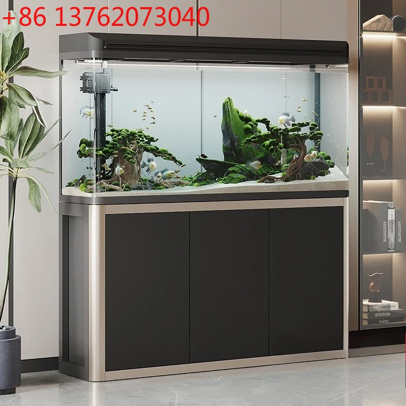 

Аквариум для гостиной, большой, средний и маленький, бытовой, ленивый, безводный, стеклянный, с нижним шкафом, экологический пол