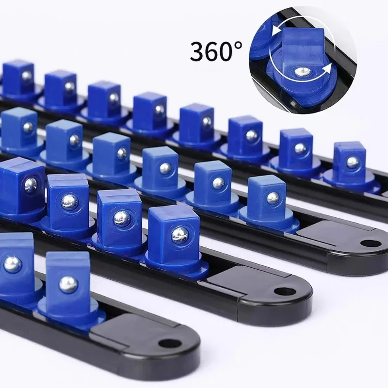 360 °   Organizador de enchufes de plástico ajustable giratorio, enchufes de riel Universal, soporte deslizante, herramienta de manga, soporte de llave de pared para el hogar