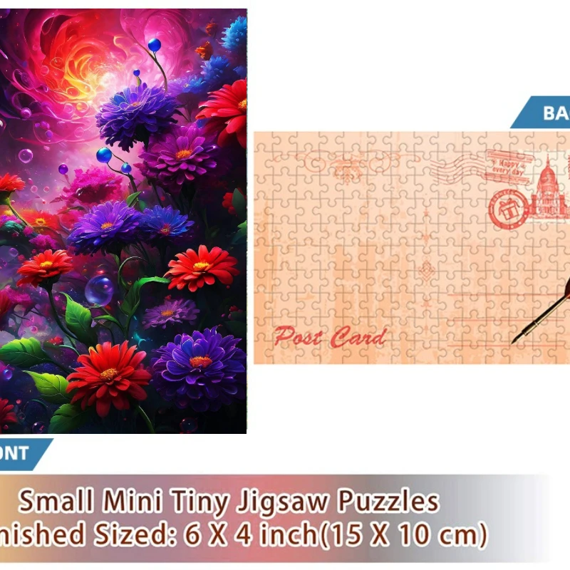 150PCS Mini Test Tube Magenta Flower Beds Difficult Jigsaw Puzzle  Decompression Toys Game Family Educational Toys