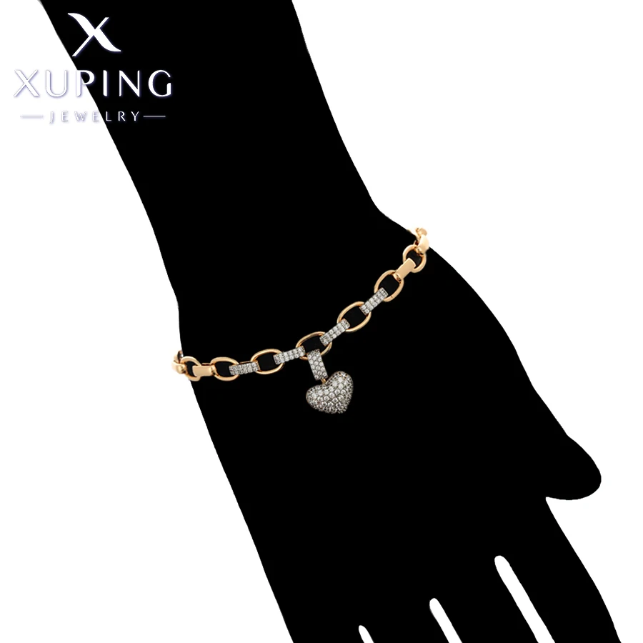 Xuping Jewelry New Arrival Bead Charm Popular Plated Heart Romantic Charm Fashion Bracelet for Women Gift X000827320