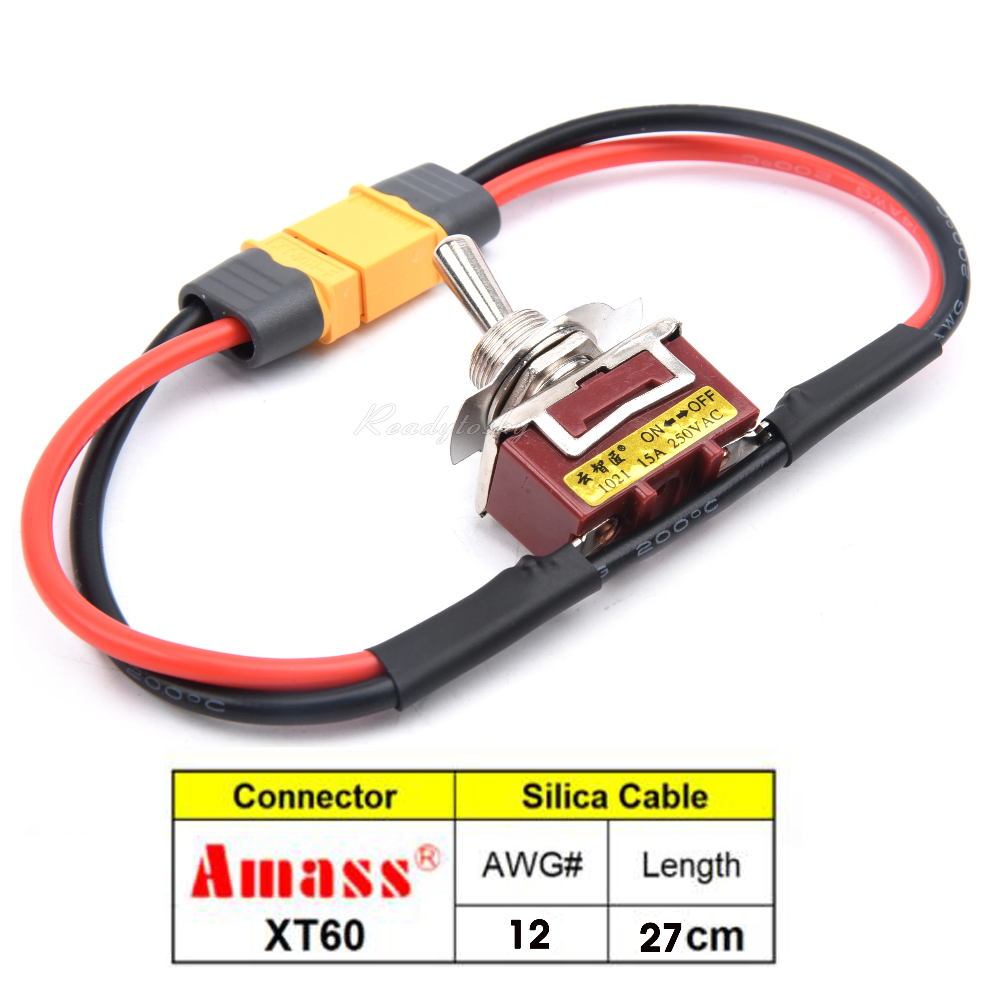 Large Current High Load Switch XT60 XT90 T-Plug Power ON-OFF Toggle 12/14AWG for eBike RC Airplane ESC Motor Connecting Adapter