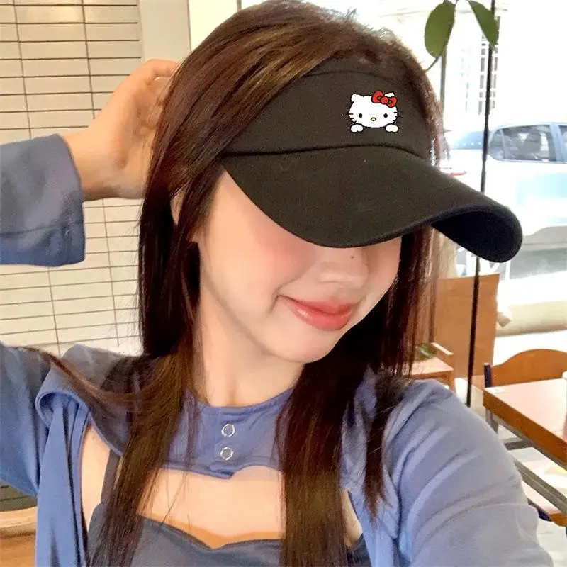 

Sanrio Hello Kitty Baseball Cap Girl Summer Outdoors Sunshade Big Brim Sunscreen Cartoon Kawaii Anime Fashion New Style Hat Hot