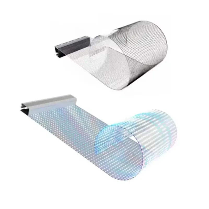 Transparent Flexible LED Film Display Panel Crystal Screen for Glass Walls for Shopping Mall Indoor Use LED Video Wall