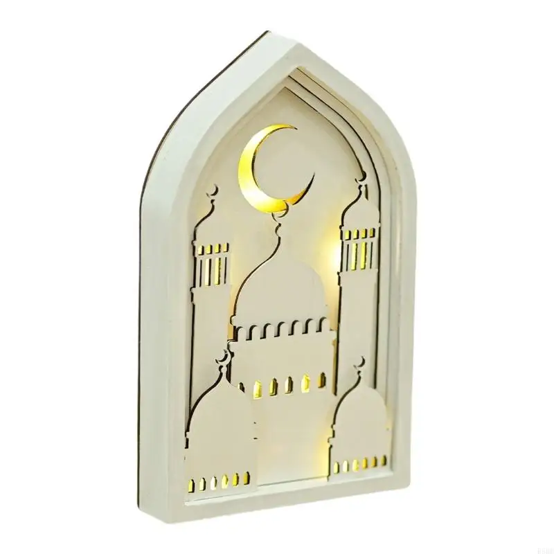 E56C Ramadans Moon Castles LED Hanging Ornament for Festives Home Table Decors