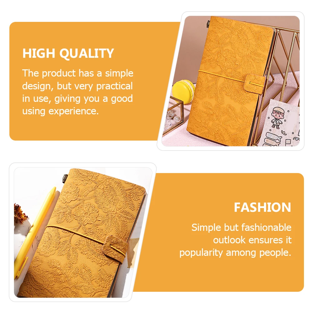 

Retro Style NotepadVintage Writing Notebook for Students Travelers Teachers Girls PU Cover Changeable Color White Paper