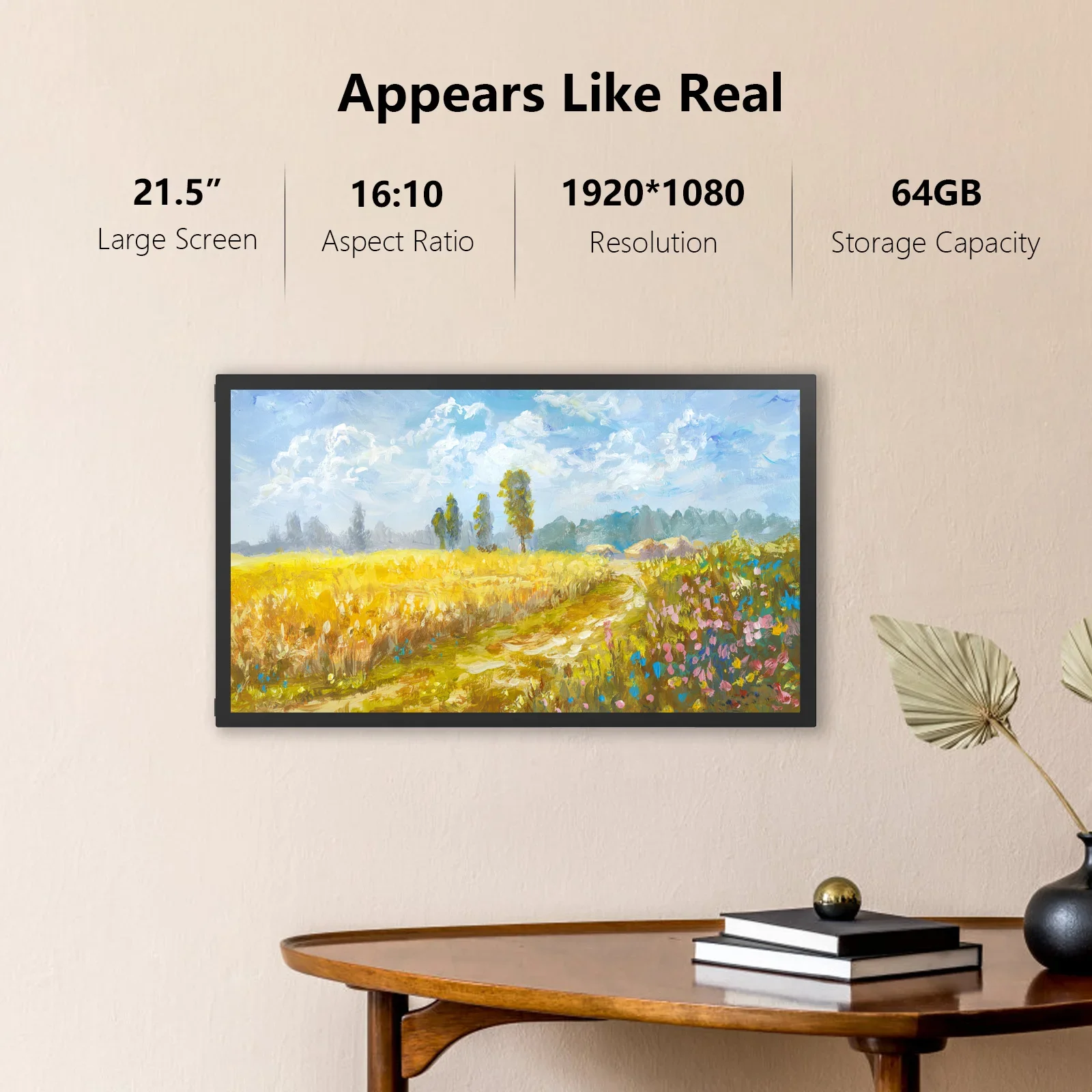 대량 재고 21.5인치 FRAMEO NO 1 공장 디지털 아트 프레임 디스플레이용 1920*1080 고해상도 와이파이 디지털 사진 액자