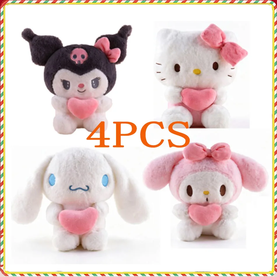 

*22cm Sanrio Hello Kitty Kuromi Pillow KT Plush Toy Girls Soft Stuffed Animal Toys Heart My Melody Cinnamoroll Stuff Doll Gifts.
