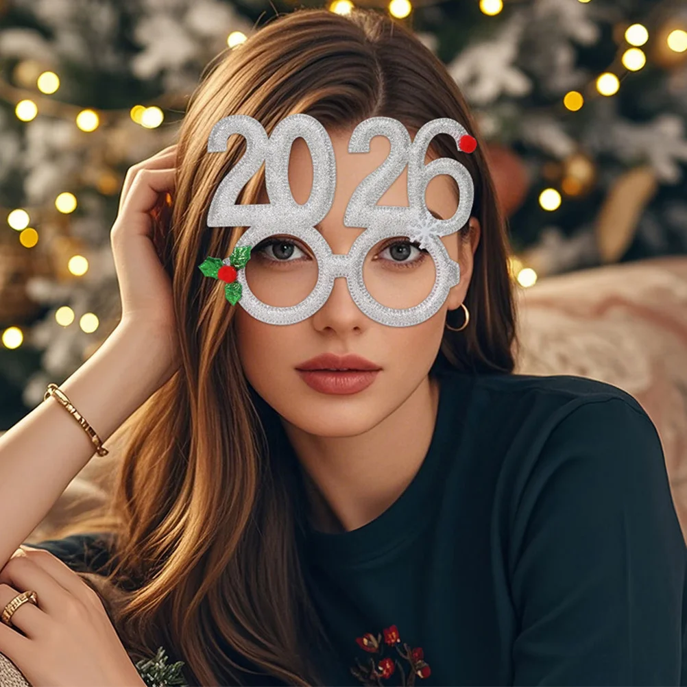 4 قطعة نظارات عيد الميلاد ندفة الثلج الجدة نظارات الحفلات صور الدعائم عطلة بريق النظارات الشمسية مضحك عطلة إطارات النظارات