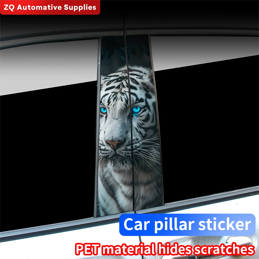 Tiger Car Stickers Car Doors Pillar Waterproof Decoration Cover Scratches Animals DIY Auto B-Pillar Sunscreen Vinyl Decals