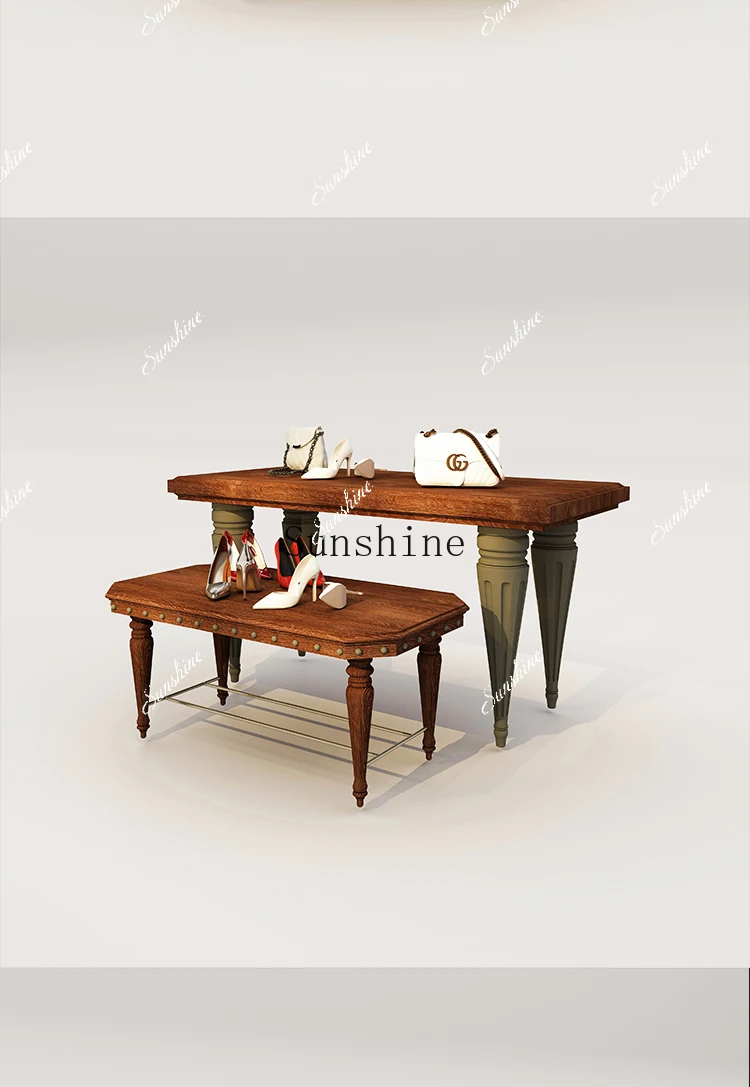 High and low running water retro style shoe bag Nakashimadai jewelry display table customization  FT