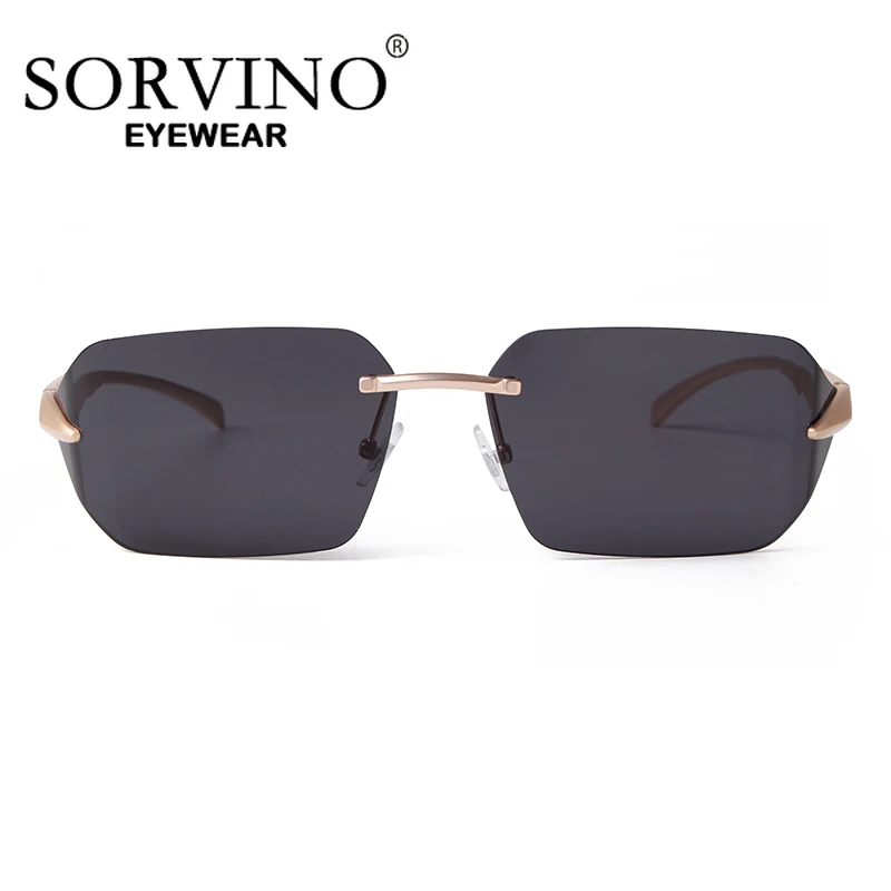 SORVINO Futuristic Wrap Around Sunglasses Y2K Designer Trendy Rimless Sun Glasses Cyberpunk Eyewear for Women Men Rave Party