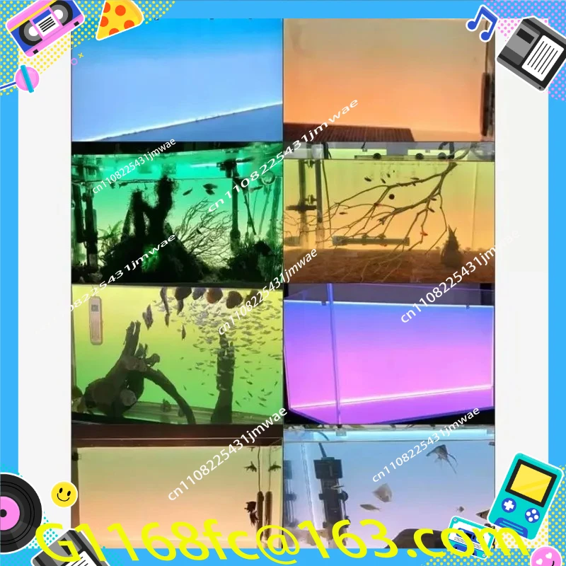 New Fish Tank Background Board, Colorful Gradient Colorful LED Highlighting Board, Waterproof