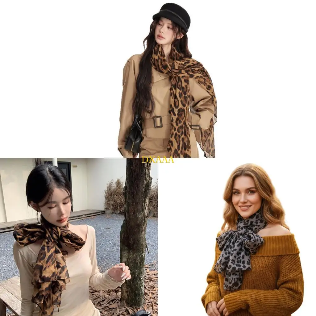 

DXAA Cool Animal Print Fashion Scarf Durable Polyester Suitable For 2000s Trend