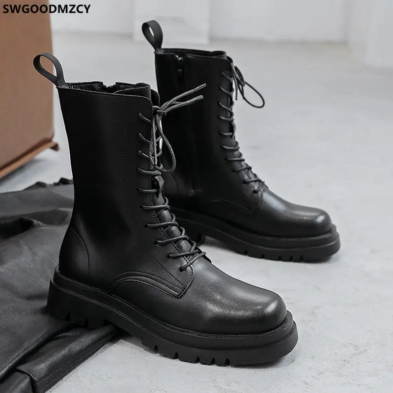 

Platform Boots for Men Casuales Leather Shoes for Men Black Boots Casual Shoes for Men Werkschoenen Leather Boots Zapatos Hombre