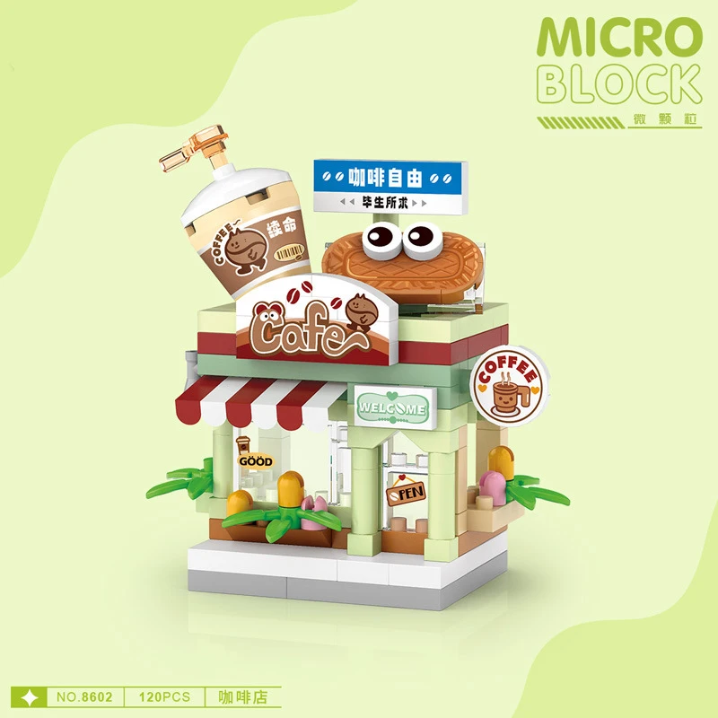 

Adults Mini Building Blocks city view Blocks candy shop Model Puzzle Assembling Bricks DIY Home Decoration Toy for Kids Girl Gif