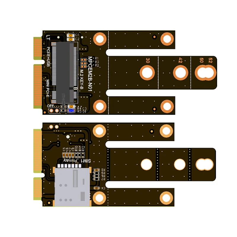 Konwerter Mini PCIe na NGFF M.2 Key B Bezprzewodowa karta przedłużająca Wifi Ethernet Adapter sieciowy Moduł kompatybilny z Bluetooth M2 na mPCIE