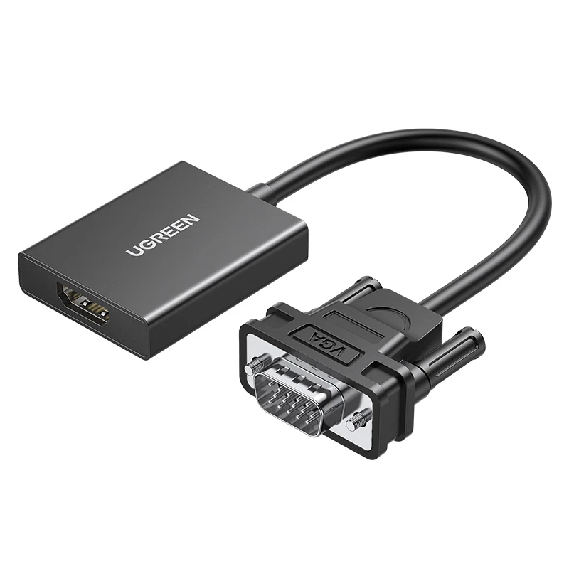 UGREEN HD-MI to VGA Adapter Connector(Female to Male) with 3.5mm Audio Jack