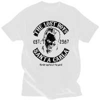 Men's  Graphic Tees Short Sleeve Round Collar T Shirts Stylish Shirts Size S-4XL Tops The Lost Boys Santa Carla T-shirt