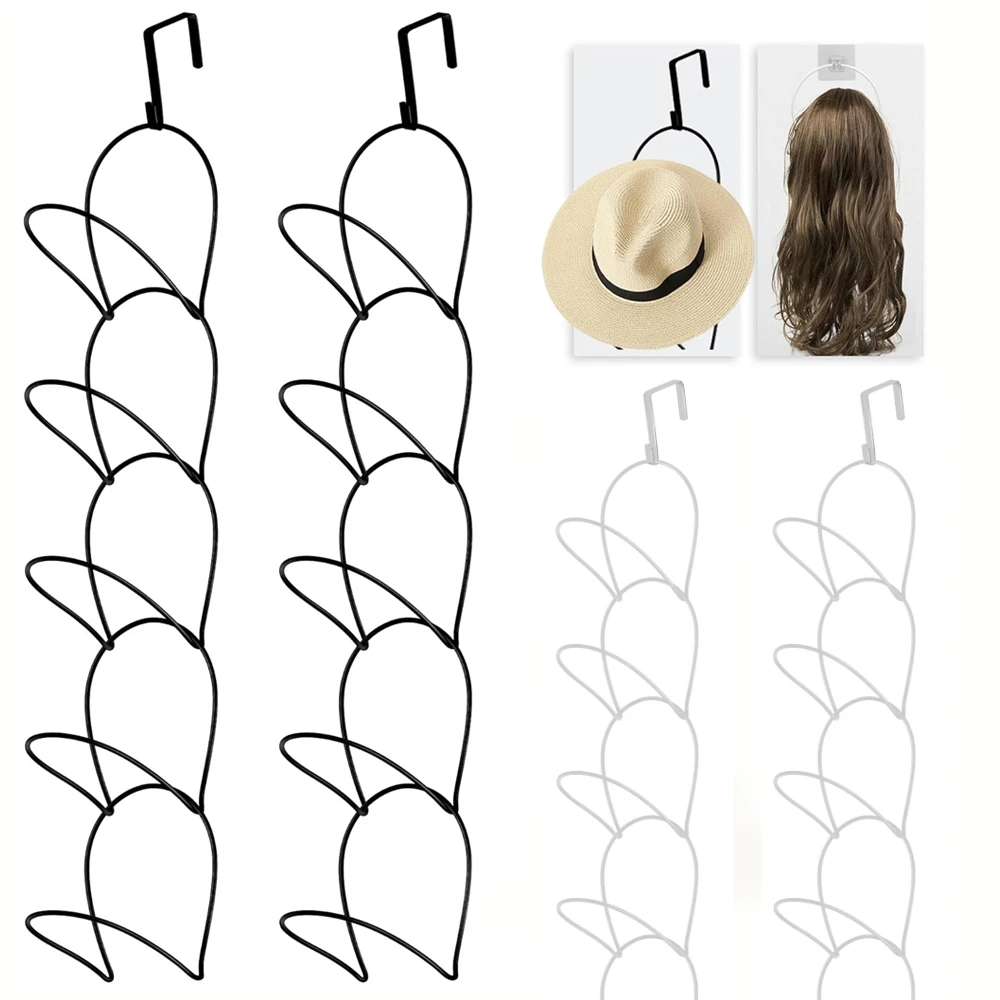 

10 Pack wig Holder Organizer Closet Hanging Baseball Cap Display Storage Rack for Scarves Handbags Hanging Hook wig tool