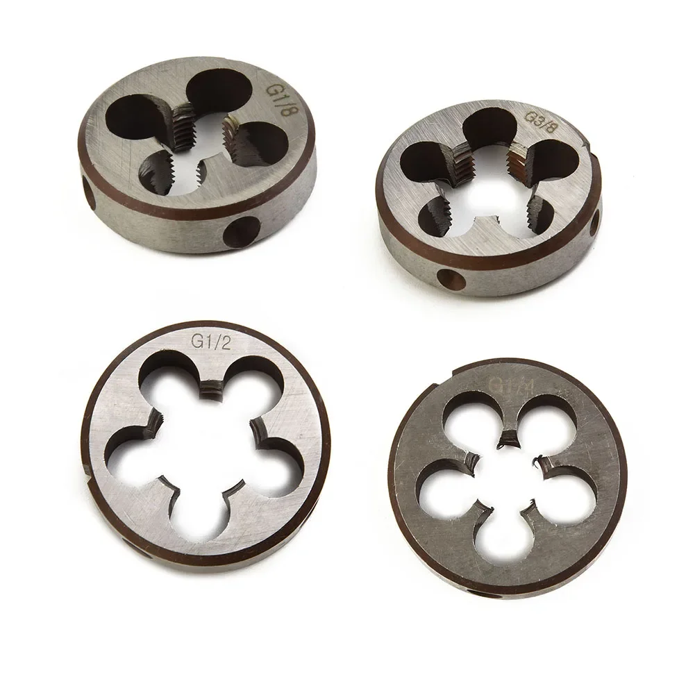 

1Pcs HSS Right Hand Pipe Thread Round Die G1/8-28,G1/4-19,G3/8-19,G1/2-14,G3/4-14,G1-11 Tear Resistant Tap Die Hand Tools