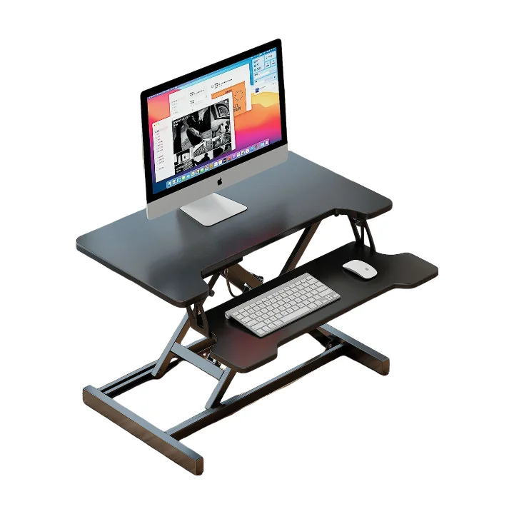 Shelf Furniture Height Adjustable Portable Workstation Sit Stand Desk Office Home Folding Computer