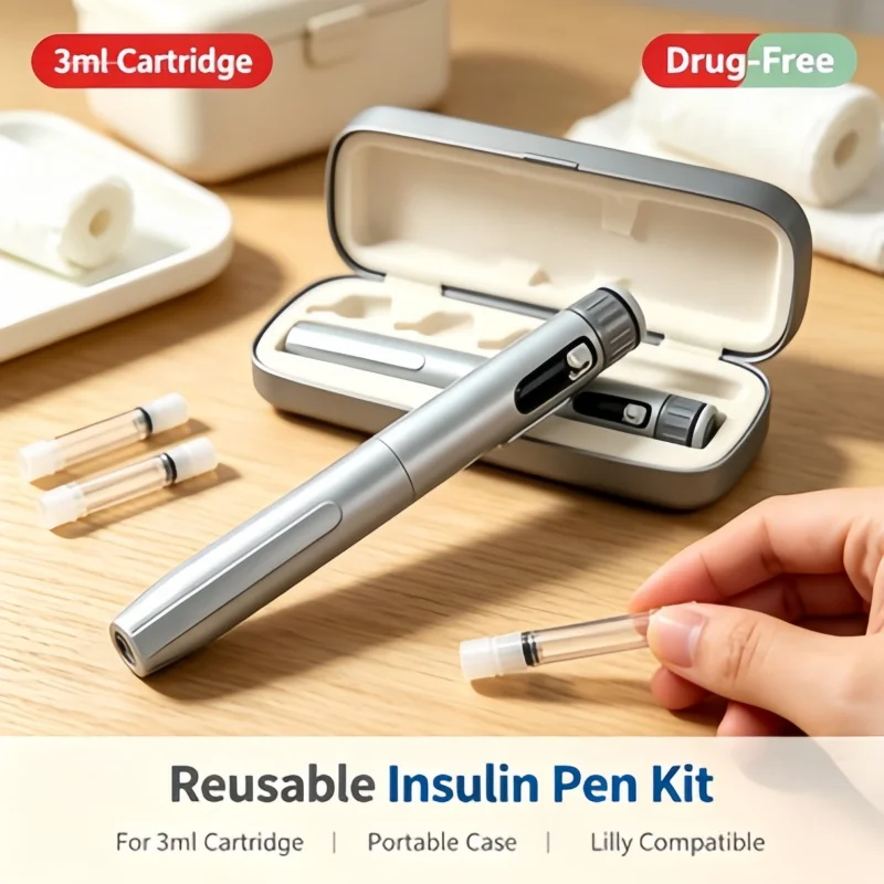 Reusable Insulin Pen Set for 3ml Cartridge with Carrying Case, Eli Lilly Compatible Injector, Personal Diabetes Care