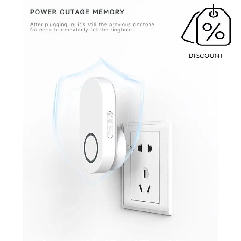 ABMF-New اللاسلكية في الهواء الطلق الجرس المنزل الذكي الجرس 60 نغمات بصوت عال حجم المنزل ترحيب مقاوم للماء لا الأسلاك الاتحاد الأوروبي التوصيل