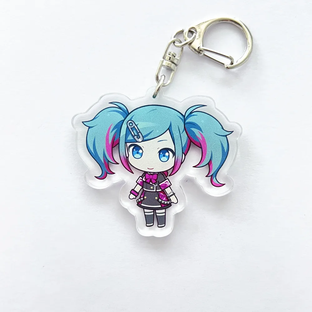 Anime PJSK Project Sekai Colorful Stage Len Rin Character SD Cosplay Keychain Bag Pendant Acrylic Keyrings Key Chain Accessories