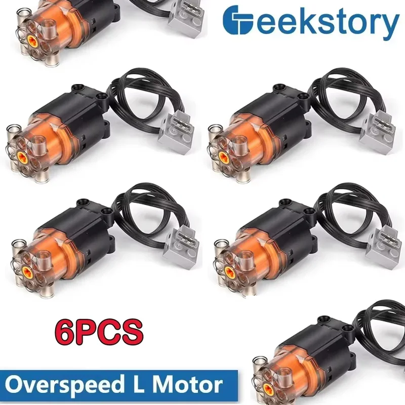 

6PCS Overspeed L Motor Technology Building Block Parts Power Functions Remote Control Motor Assembly MOC Bricks DIY Accessories