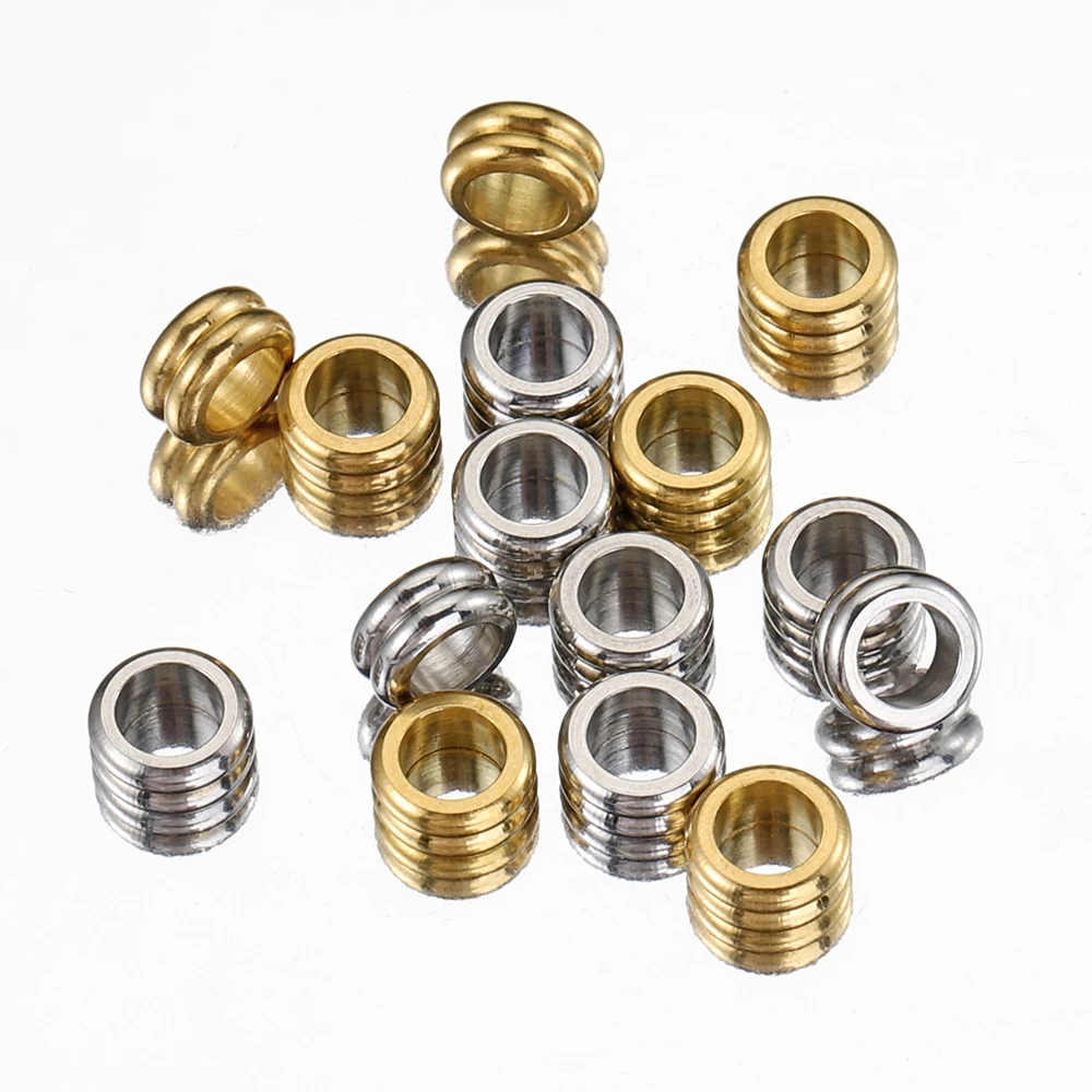 10pcs 6mm Stainless Steel Loose Beads Gold Color Big Hole Spacer Beads for DIY Jewelry Making Beads Bracelet Necklace Findings image 6