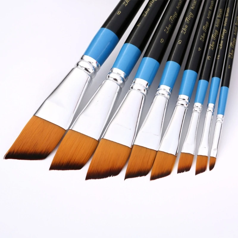 Hand Painted Brush Nylon Hair Artist Paintbrush Acrylic Art Paint Brush, Fine Tip Paint Brush for Watercolor Paint Brush F19E