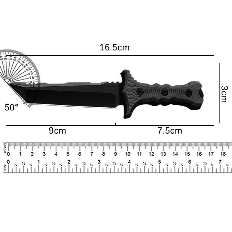 WPKOPYA(USA) Full Tang 440 Hunting Straight Knife +K Sheath, Camping survival knife, outdoor tactical knife