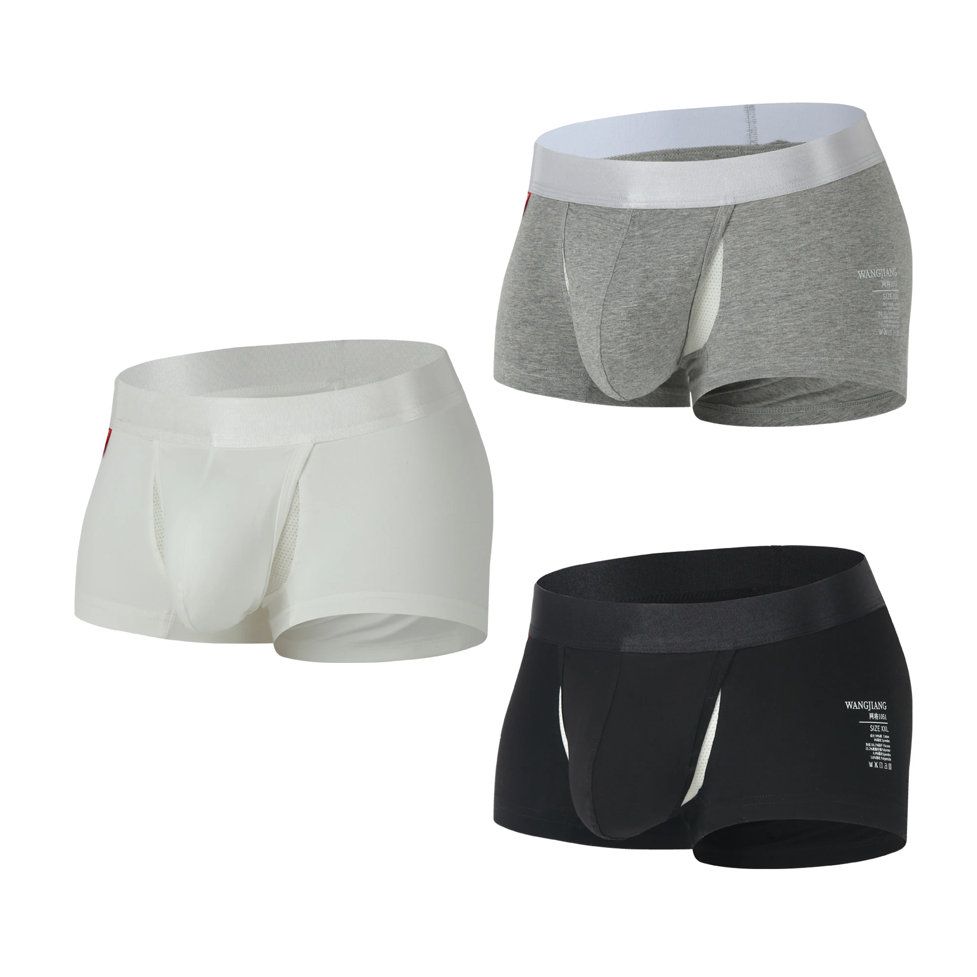 Vorne offen Unterwäsche Männer Baumwolle Sexy Herren Boxershorts Höschen Atmungsaktive Beutel Ausbuchtung Unterhose Männlich