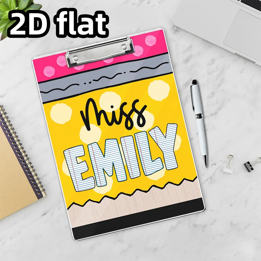 1PC Custom Folder - Personalized PMMA Vibrant Cartoon Cheerful Laser Engraved Name & Title Unique Gifts for Kids Daily Use
