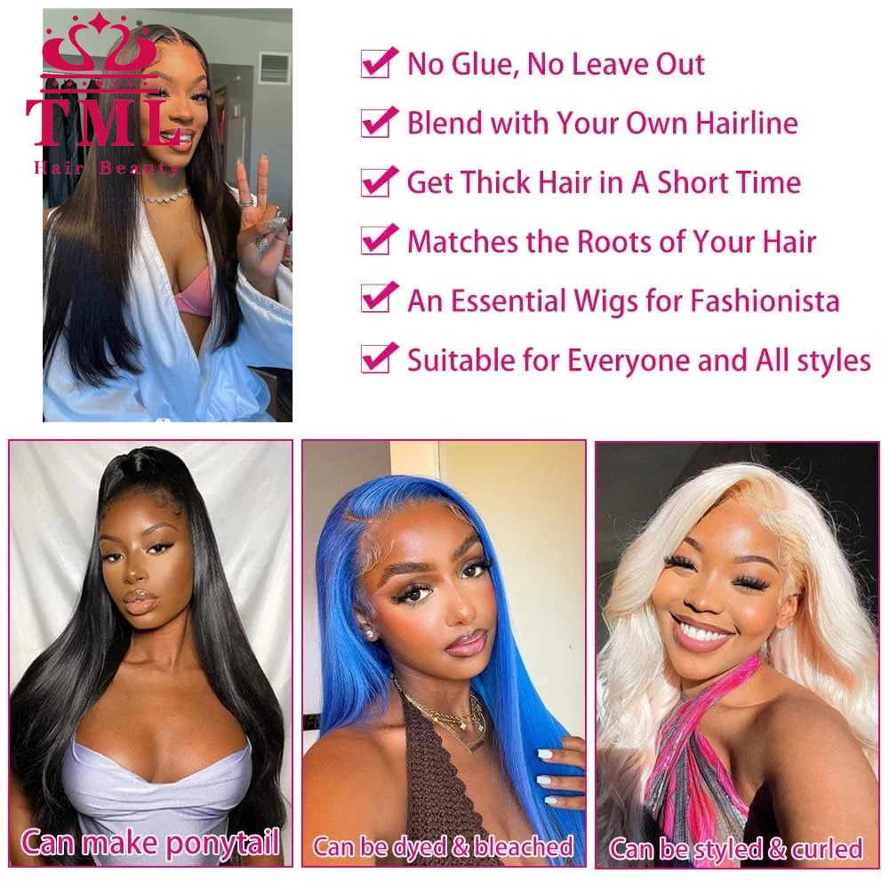 女性用の滑らかな天然かつら,接着剤なし,V字型,日常使用,すぐに着用可能,30インチ